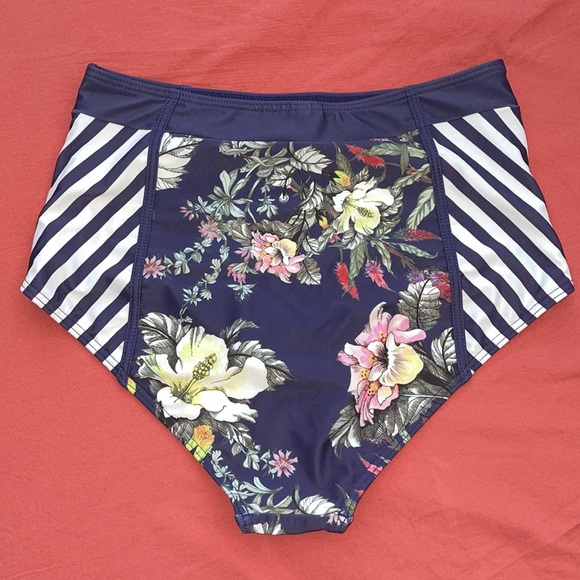 Brand New The Pippa Floral High Waisted Bikini Bottom Sz M ModCloth RRP $49 - Picture 2 of 4